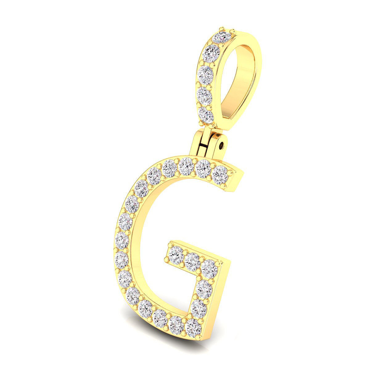 Alphabet G-letter single row pendant 3D print model_6