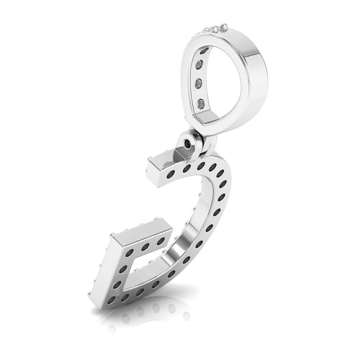 Alphabet G-letter single row pendant 3D print model_7