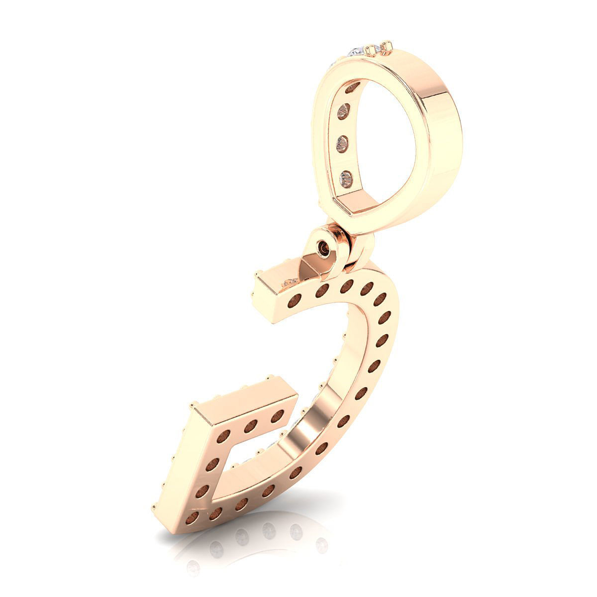 Alphabet G-letter single row pendant 3D print model_8