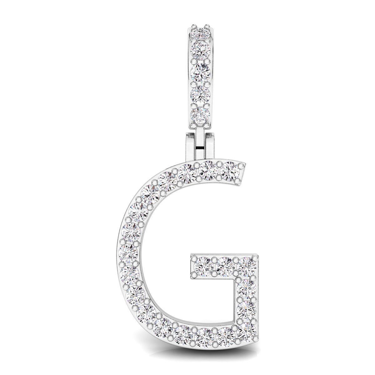 Alphabet G-letter single row pendant 3D print model_1
