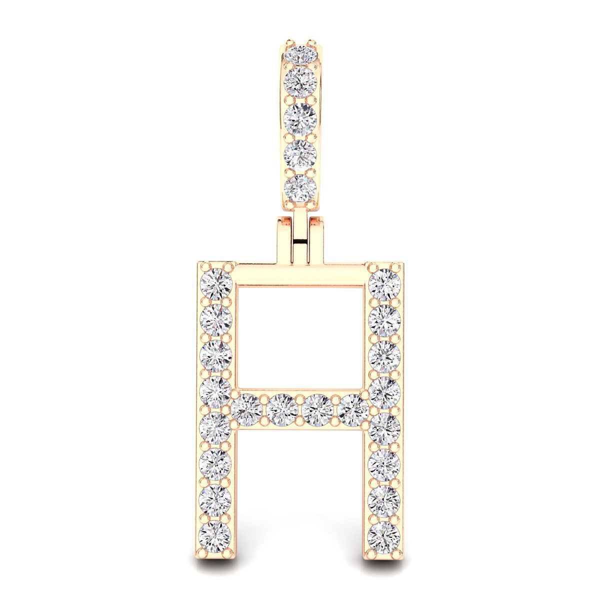 Alphabet H-letter single row pendant 3D print model_2