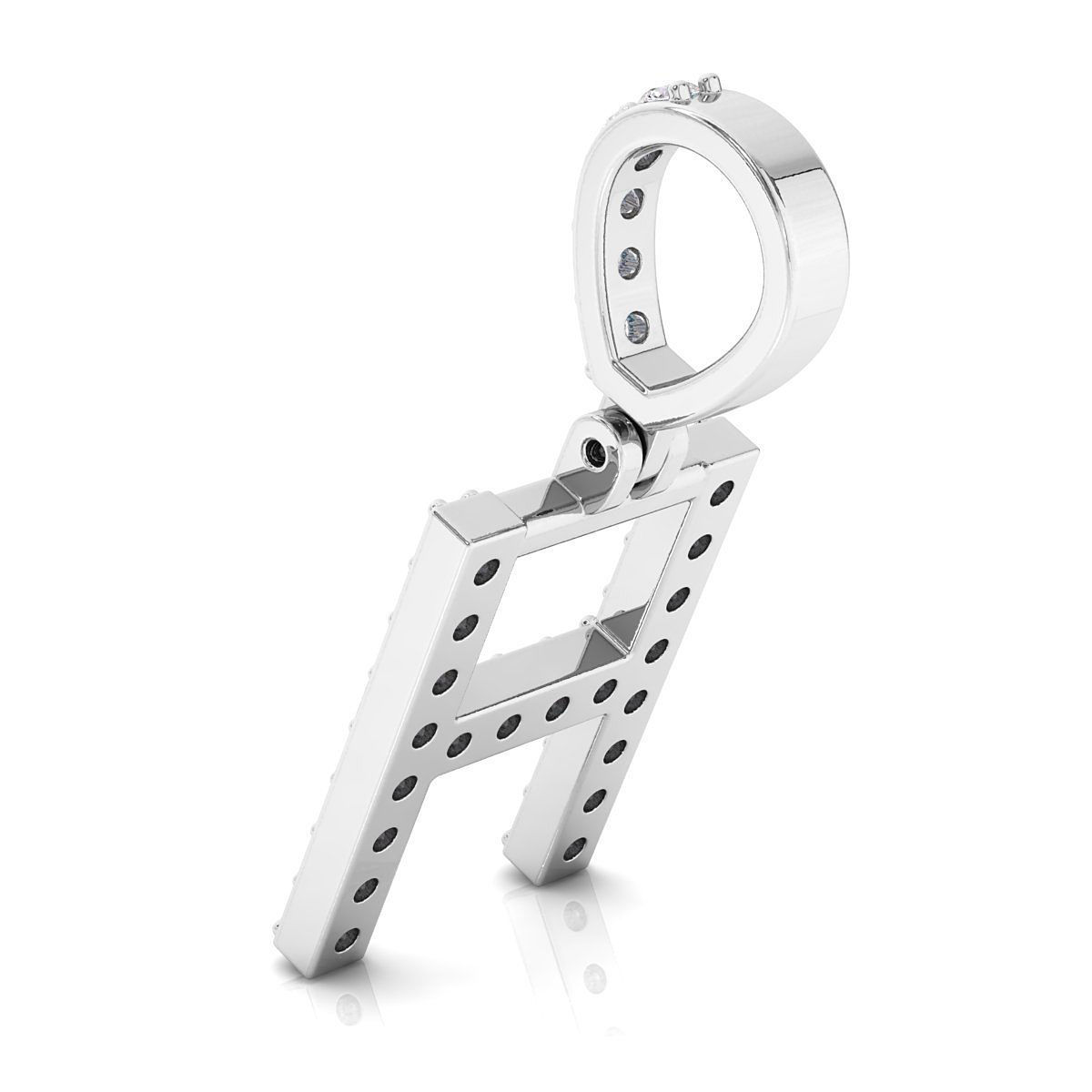 Alphabet H-letter single row pendant 3D print model_7