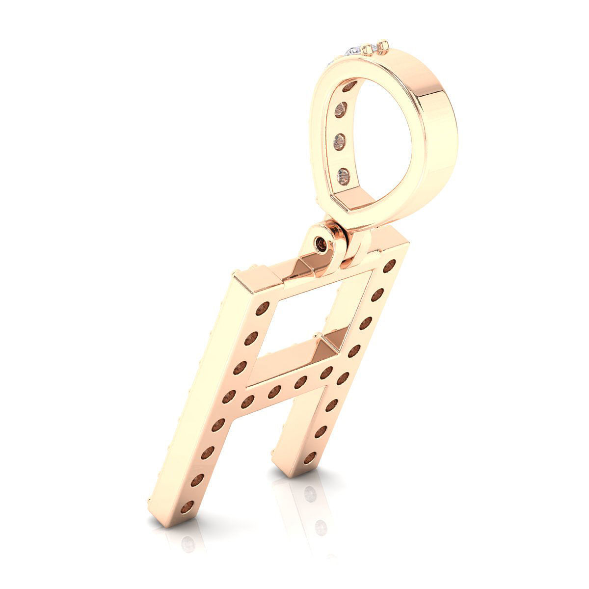 Alphabet H-letter single row pendant 3D print model_8