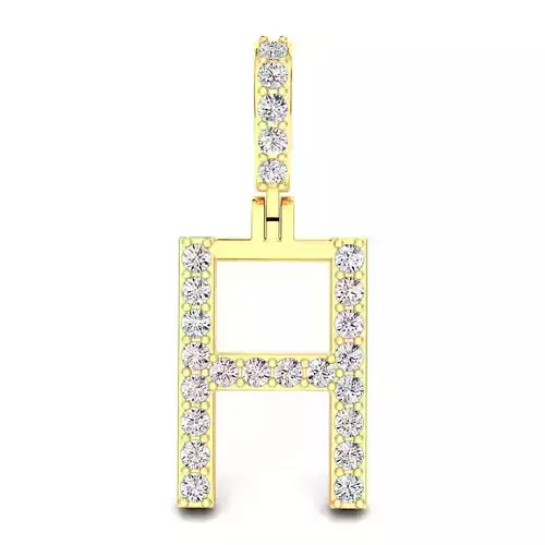 Alphabet H-letter single row pendant