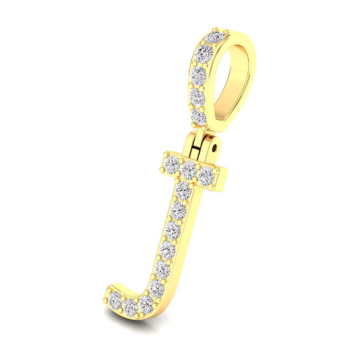 Alphabet J-letter single row pendant 3D print model_6