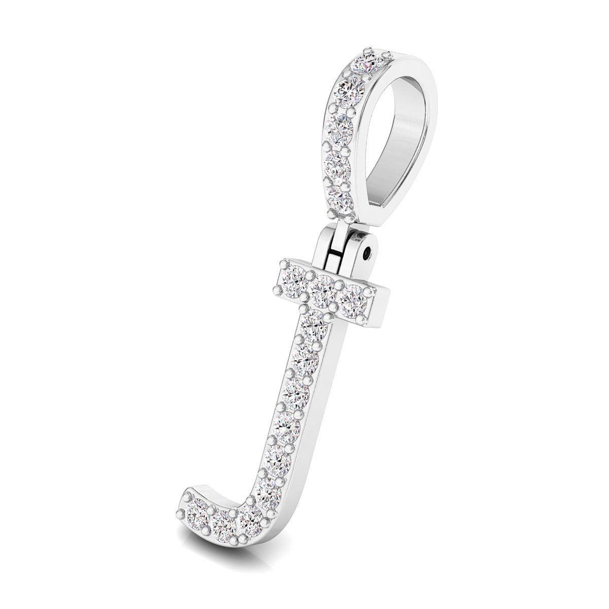 Alphabet J-letter single row pendant 3D print model_4