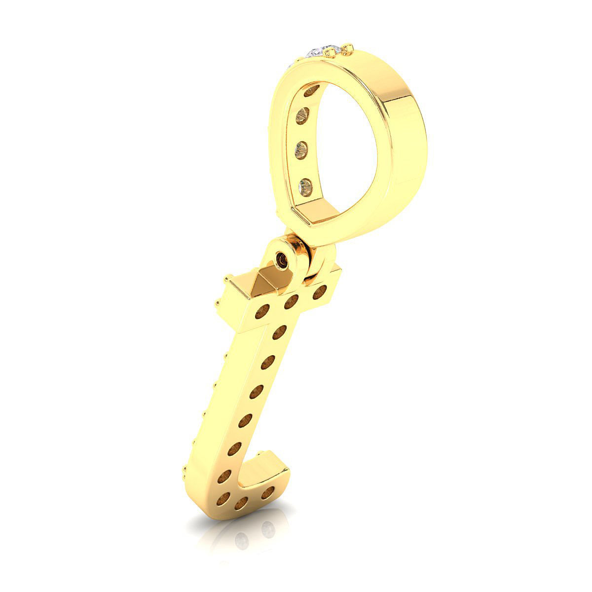 Alphabet J-letter single row pendant 3D print model_9