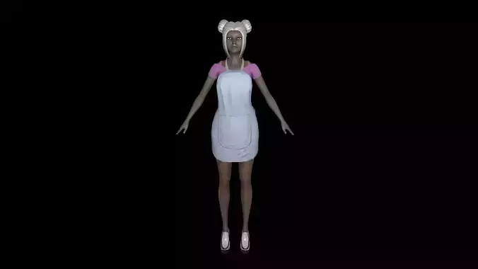 Seller 4 woman in dress Low-poly 3D model