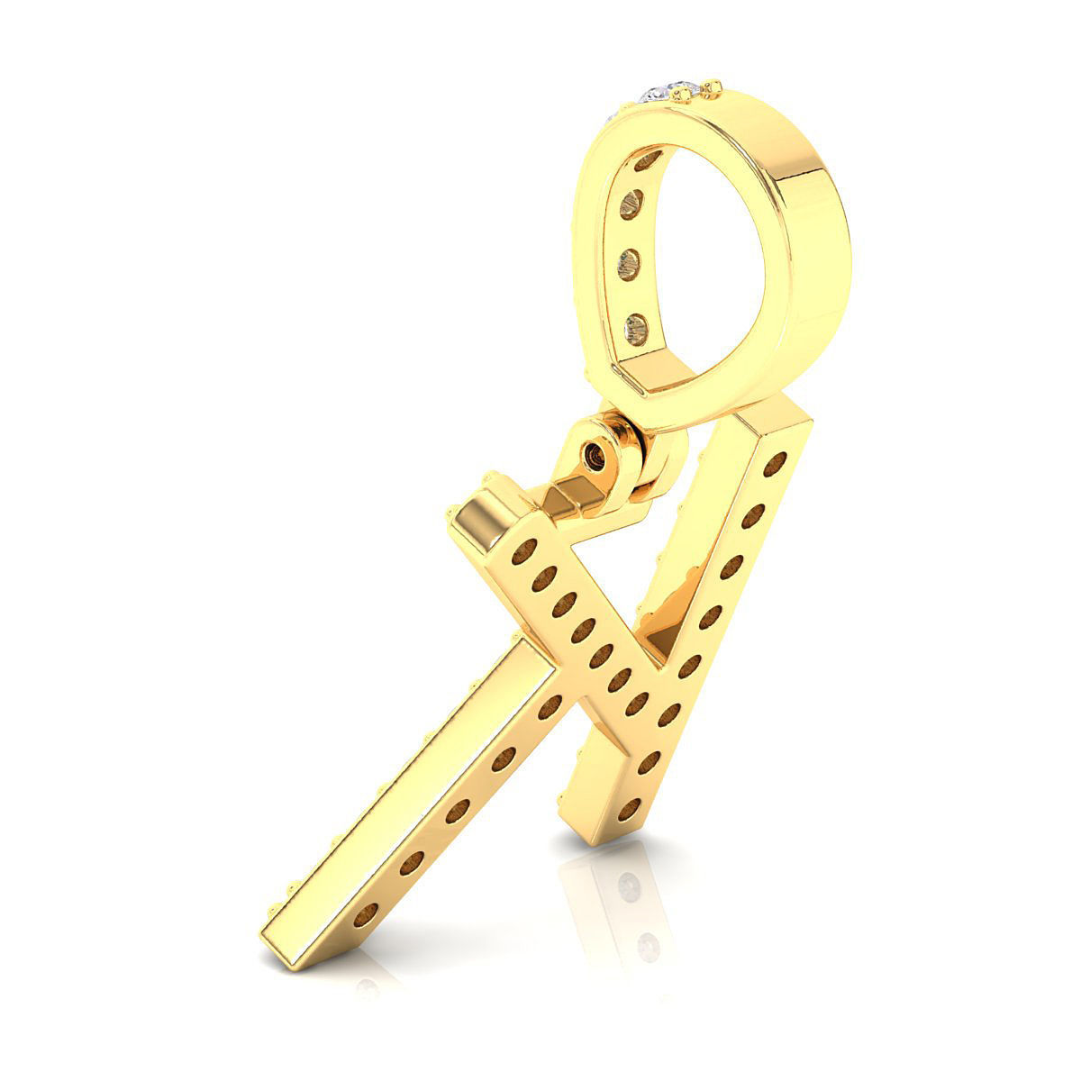 Alphabet K-letter single row pendant 3D print model_9