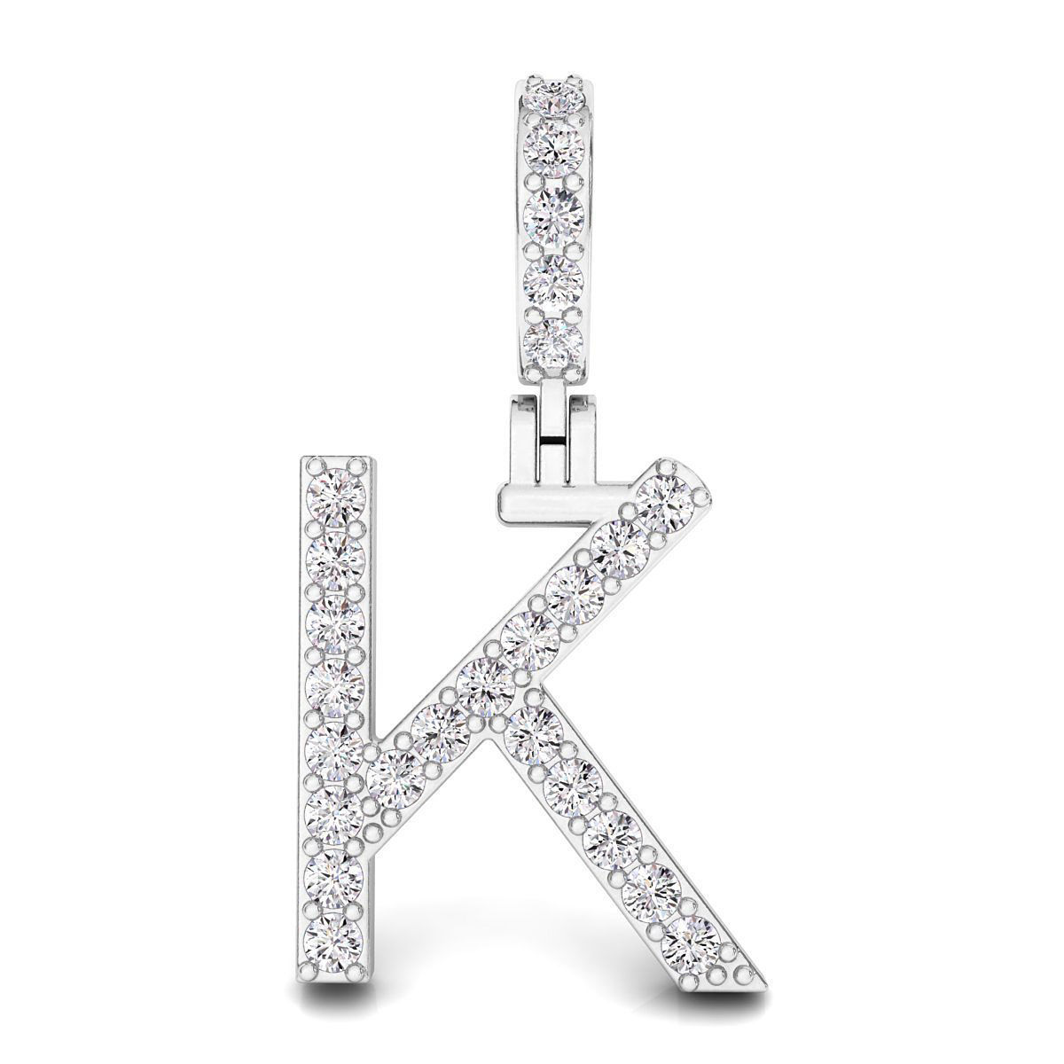 Alphabet K-letter single row pendant 3D print model_1