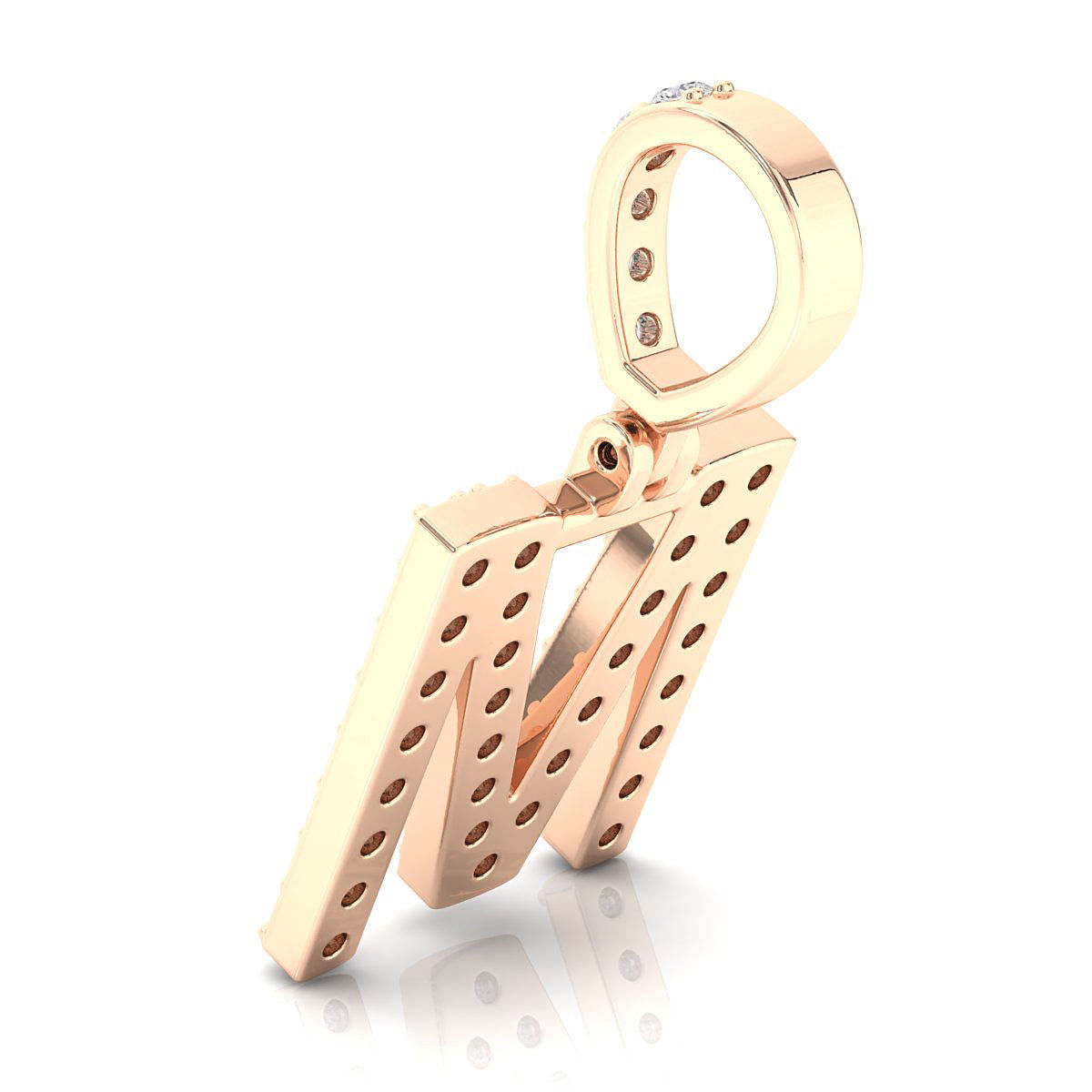 Alphabet M-letter single row pendant 3D print model_8