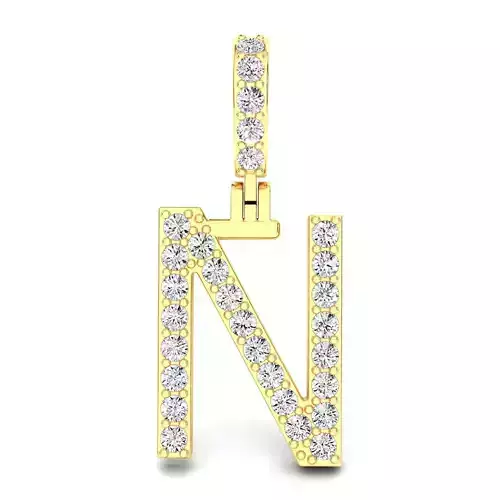 Alphabet N-letter single row pendant