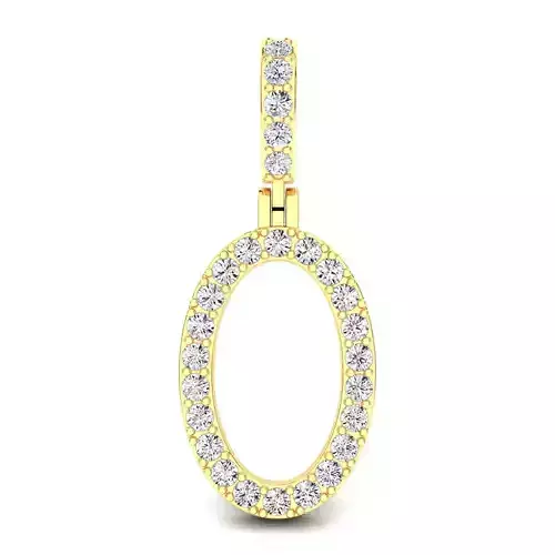 Alphabet O-letter single row pendant