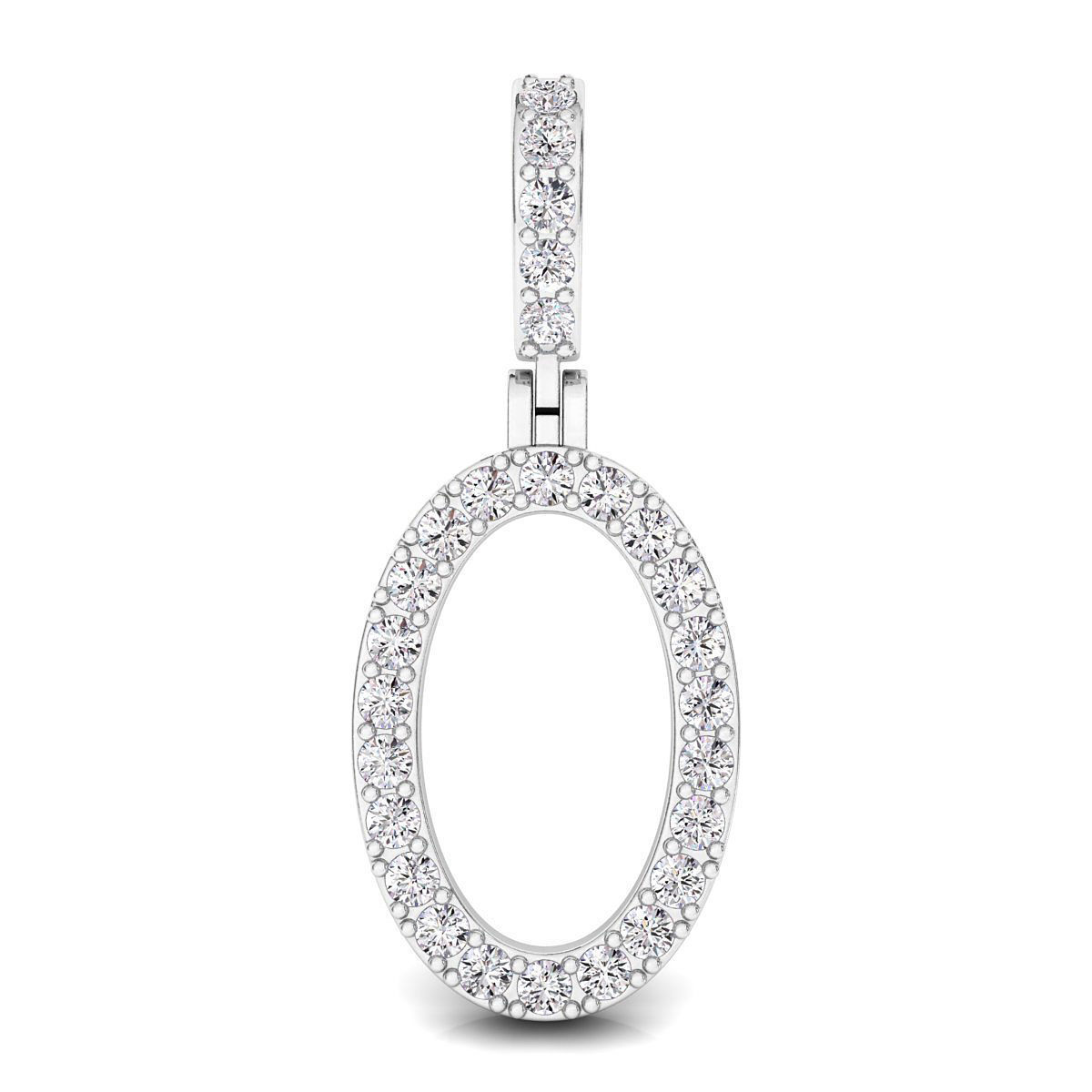 Alphabet O-letter single row pendant 3D print model_1