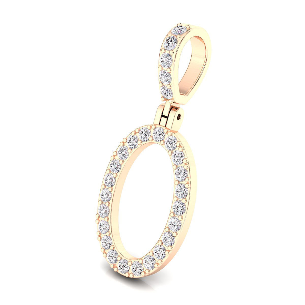 Alphabet O-letter single row pendant 3D print model_5