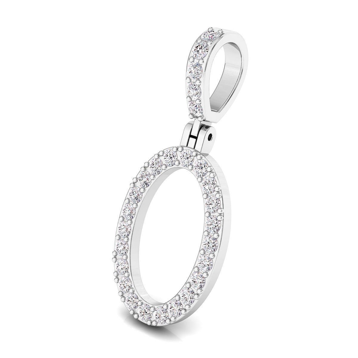 Alphabet O-letter single row pendant 3D print model_4