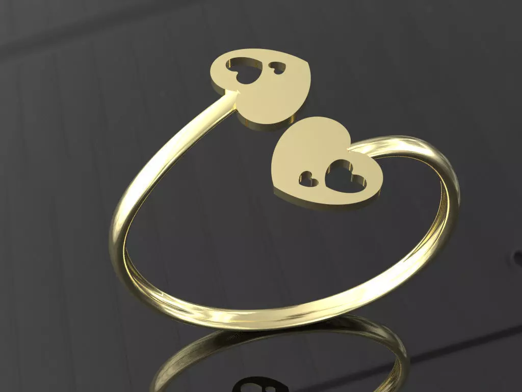 Heart 2 ring Free 3D print model
