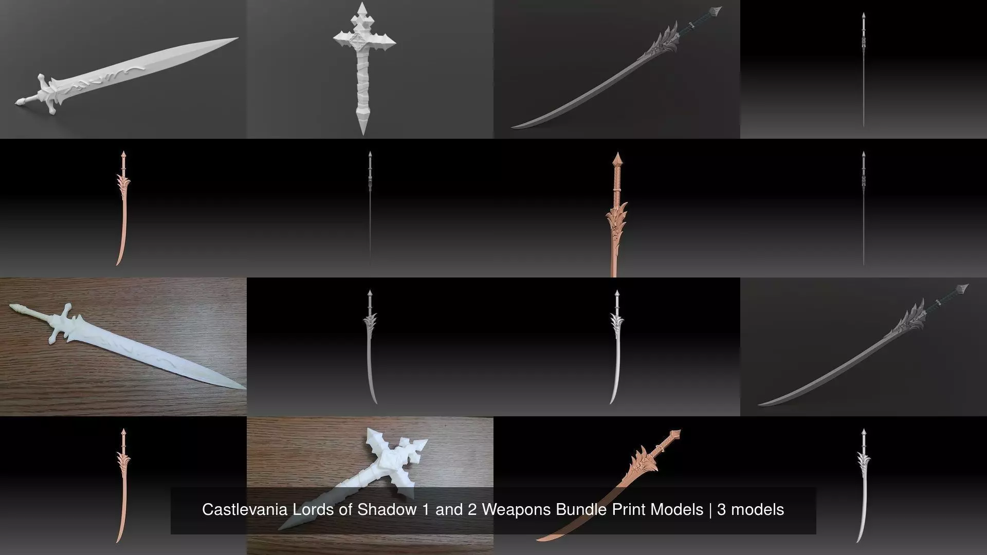 Castlevania Lords of Shadow 1 and 2 Weapons Bundle Print Models 3D Model Collection_0