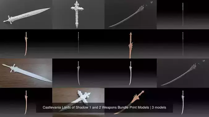 Castlevania Lords of Shadow 1 and 2 Weapons Bundle Print Models