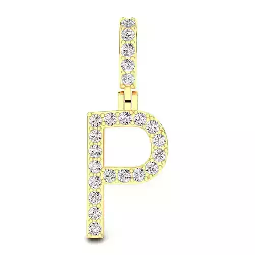 Alphabet P-letter single row pendant
