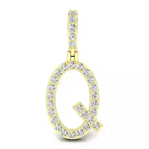 Alphabet Q-letter single row pendant