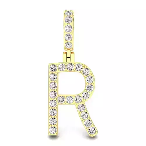 Alphabet R-letter single row pendant