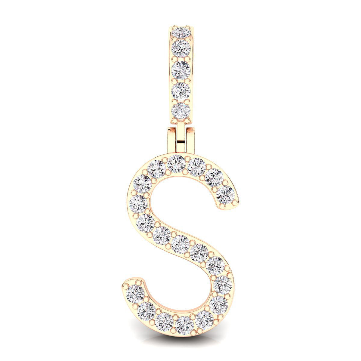 Alphabet S-letter single row pendant 3D print model_2