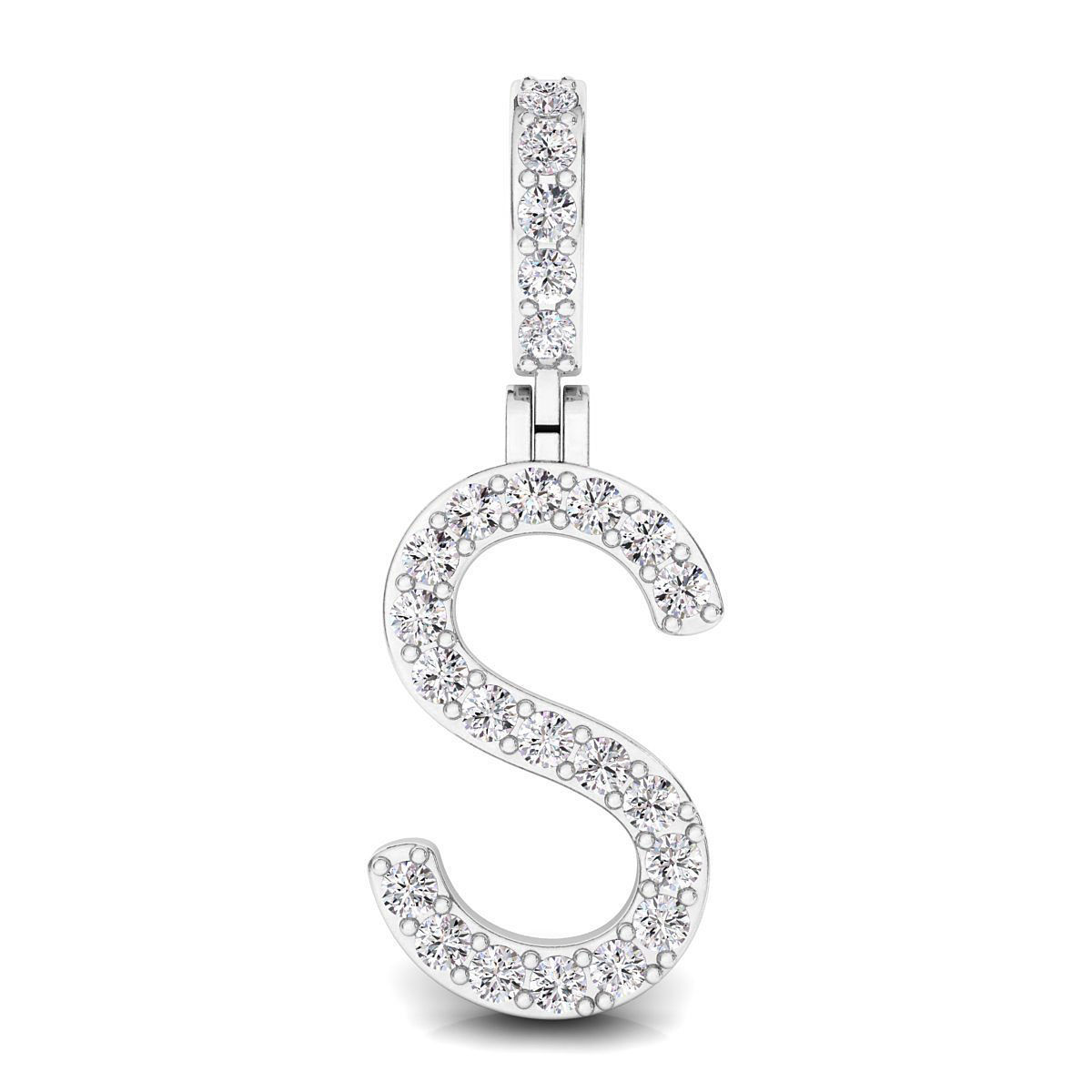 Alphabet S-letter single row pendant 3D print model_1