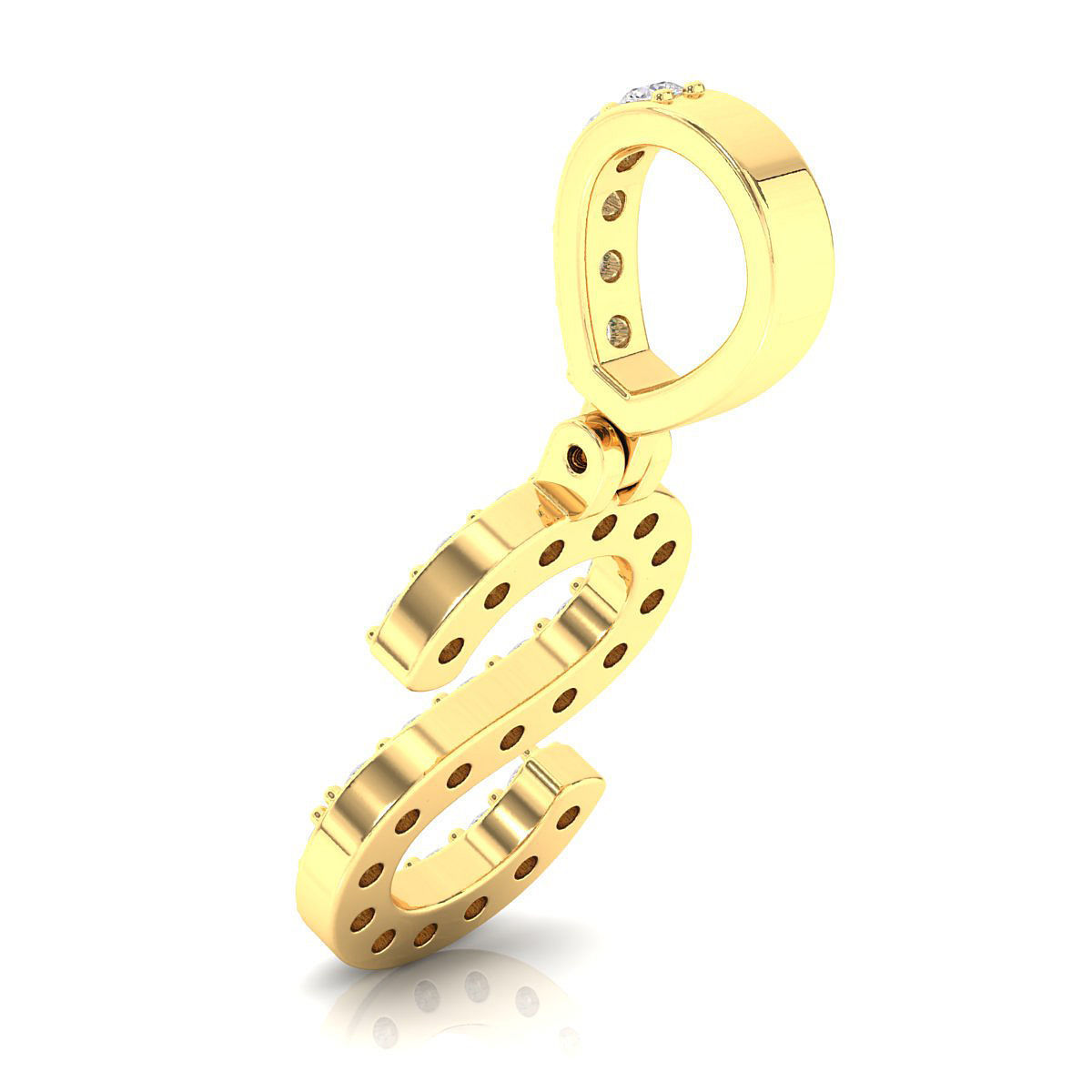 Alphabet S-letter single row pendant 3D print model_9