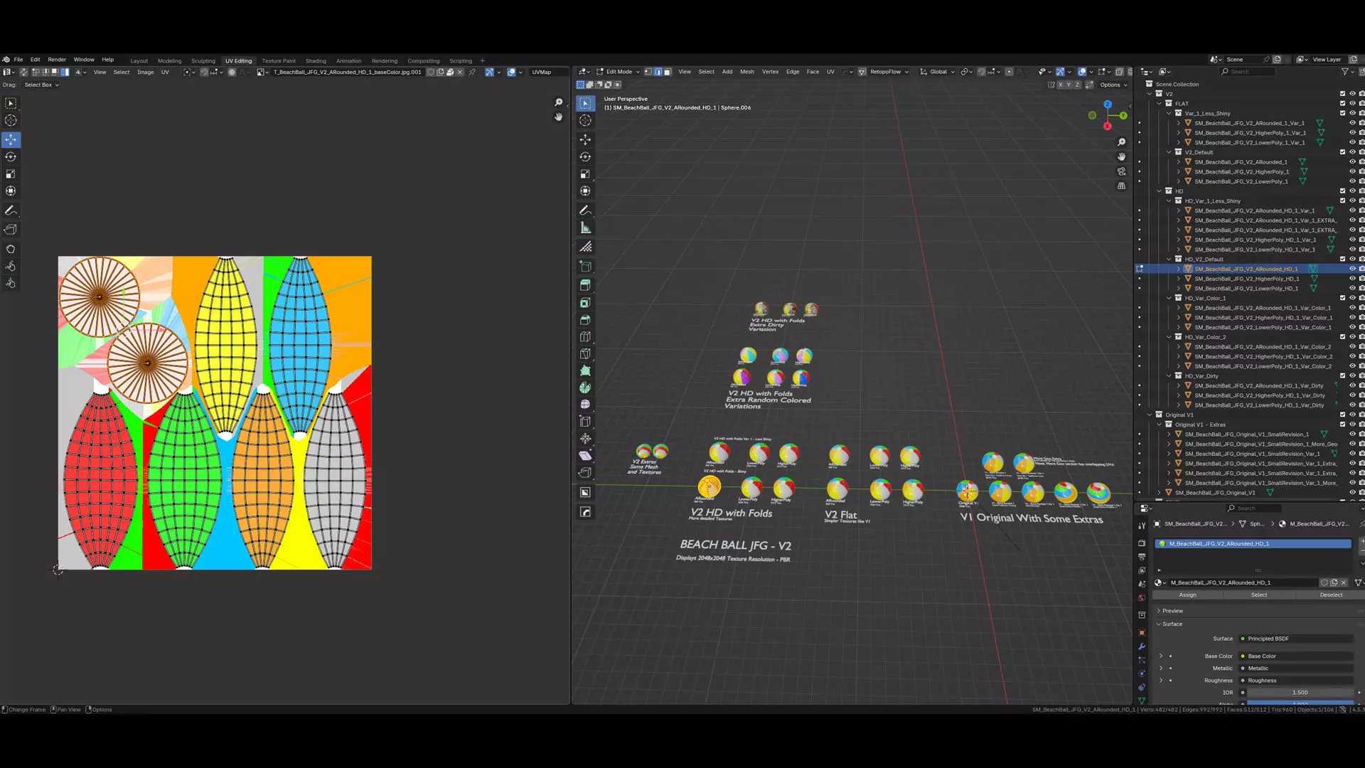 Beach Ball JFG V2 Low-poly 3D model_11