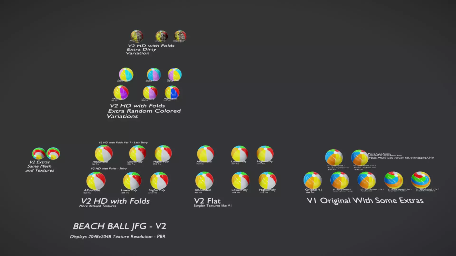 Beach Ball JFG V2 Low-poly 3D model_12