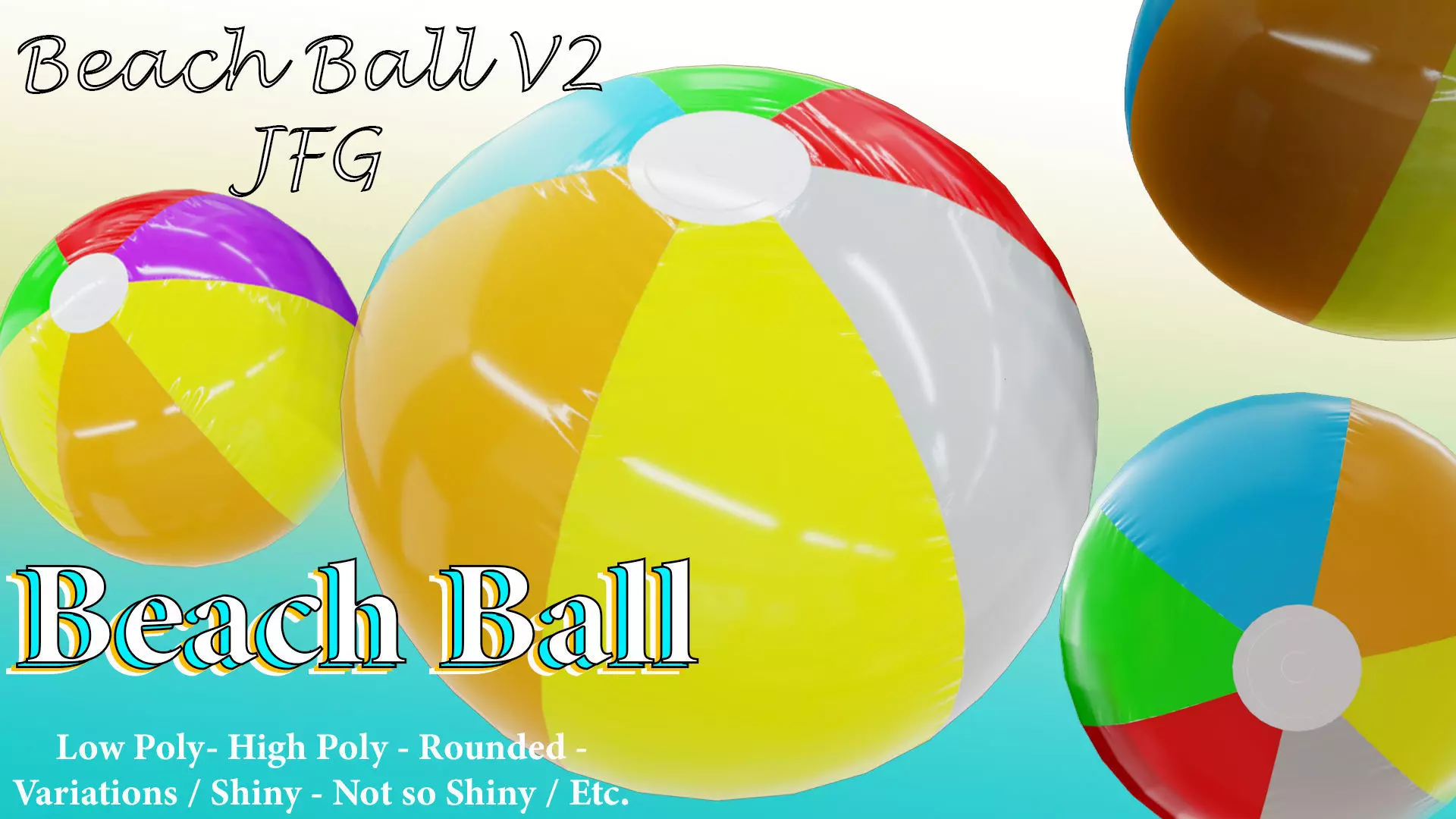 Beach Ball JFG V2 Low-poly 3D model_0
