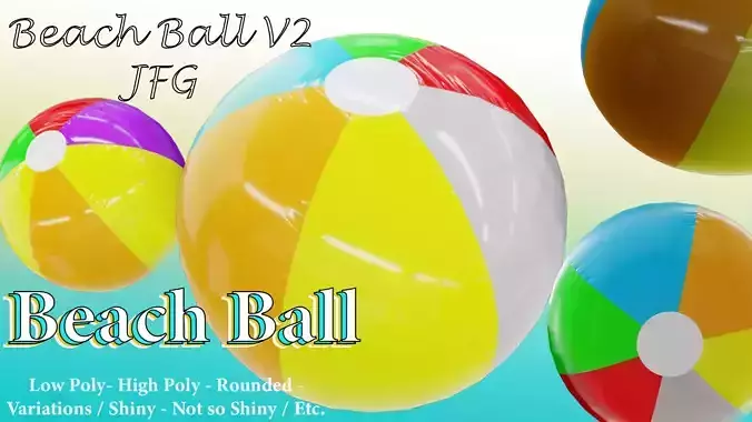Beach Ball JFG V2 Low-poly 3D model