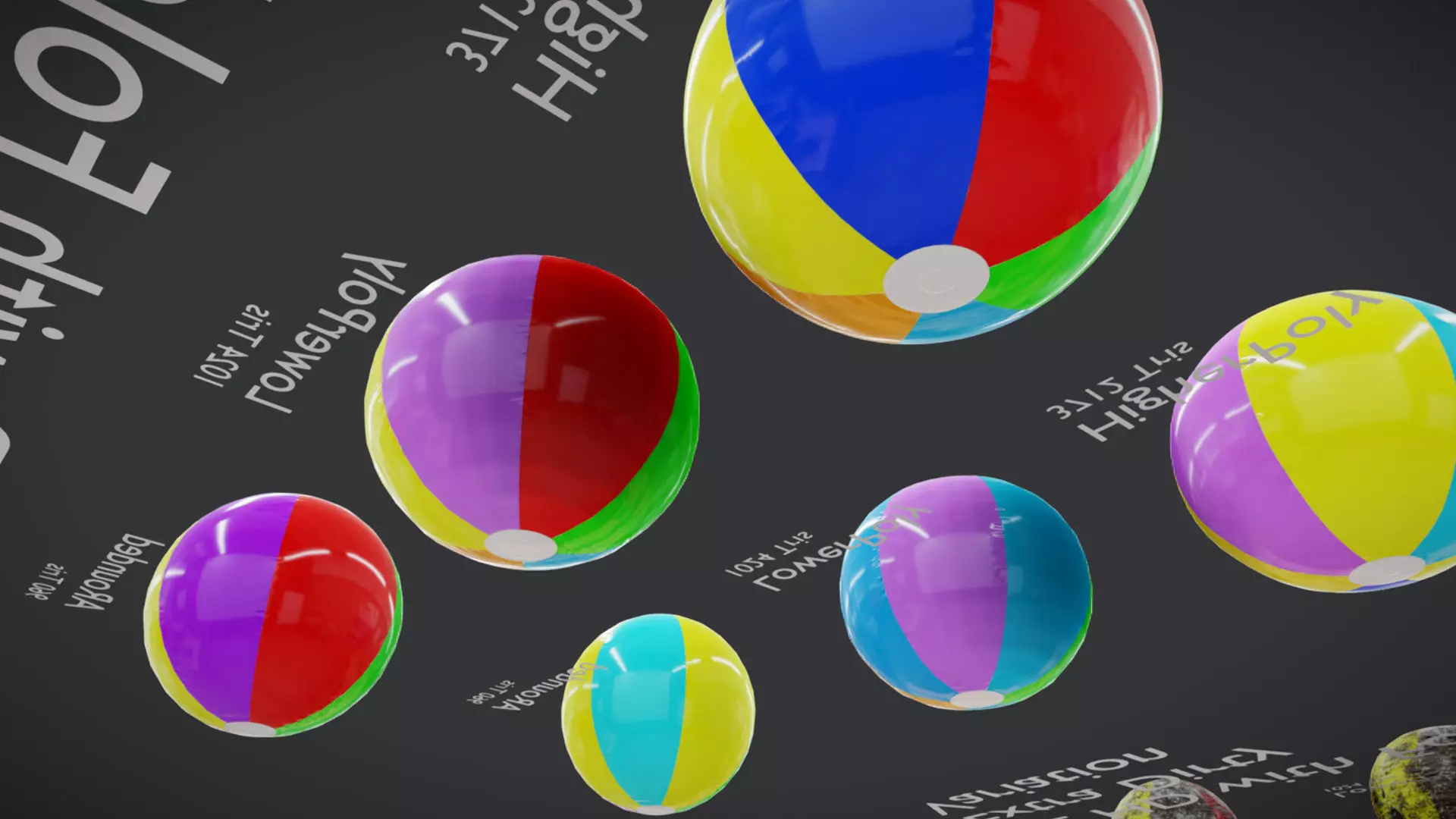 Beach Ball JFG V2 Low-poly 3D model_26