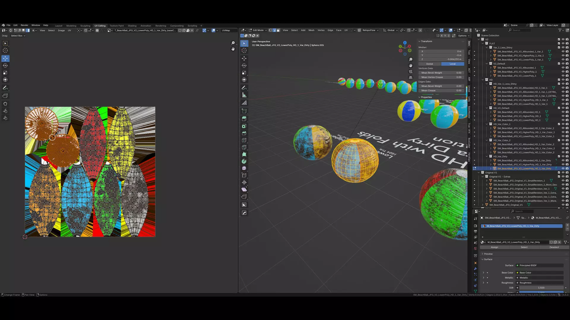 Beach Ball JFG V2 Low-poly 3D model_34
