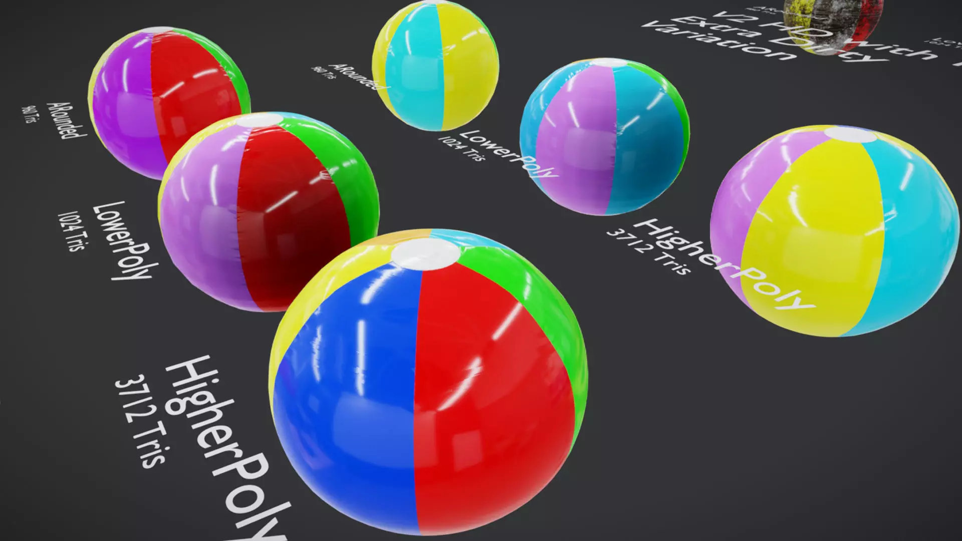 Beach Ball JFG V2 Low-poly 3D model_4