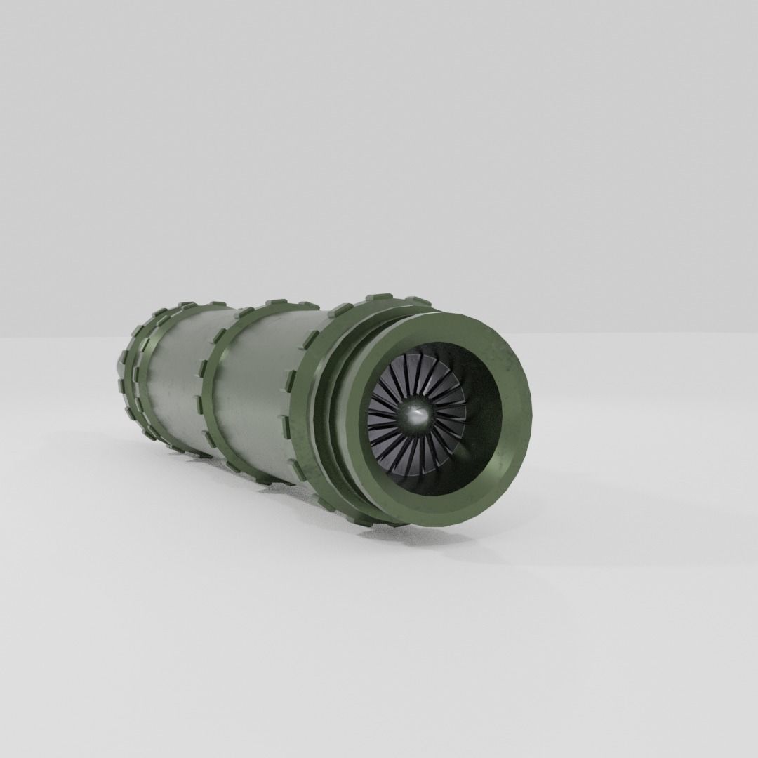 USSR Nuclear Rocket Low-poly 3D model_7