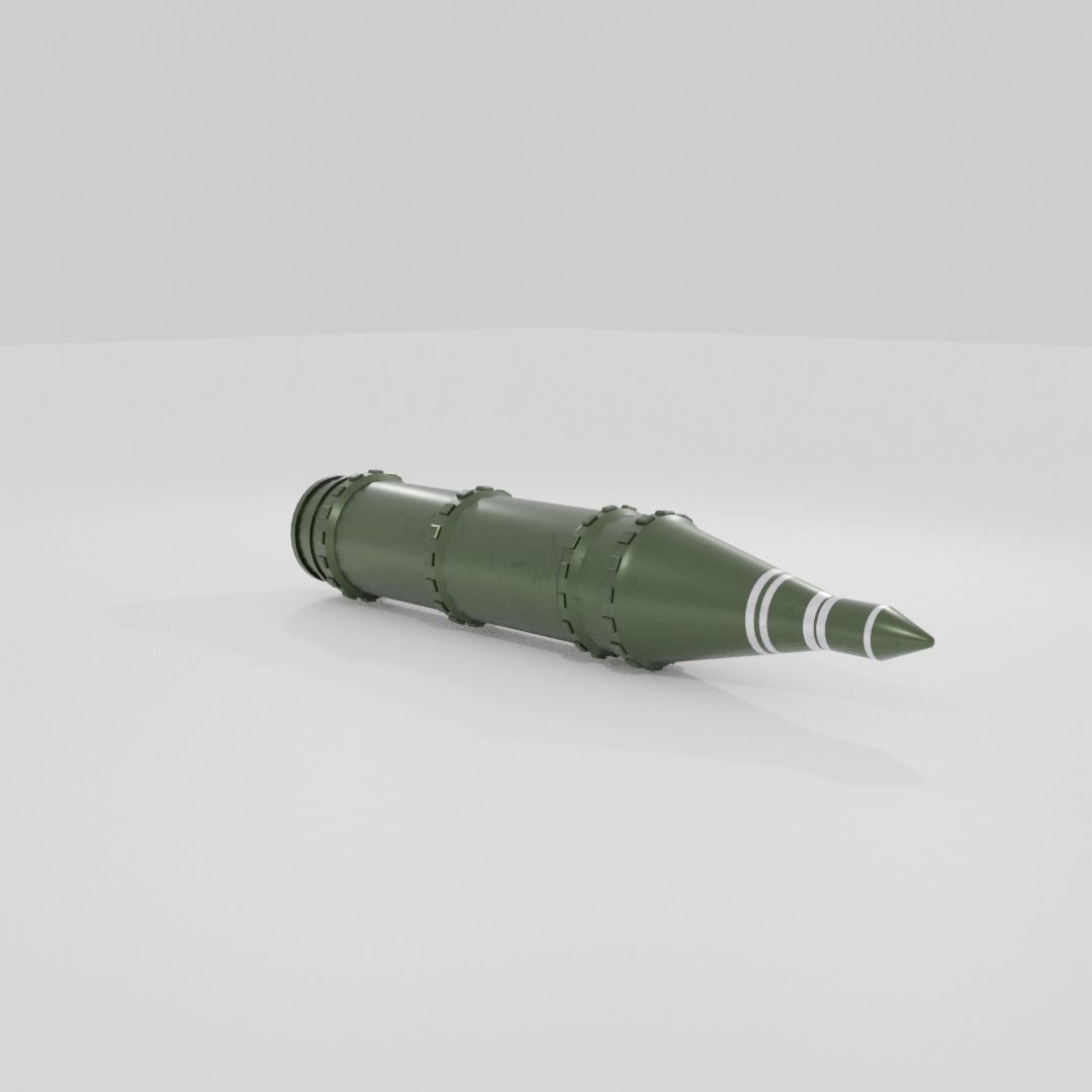 USSR Nuclear Rocket Low-poly 3D model_5