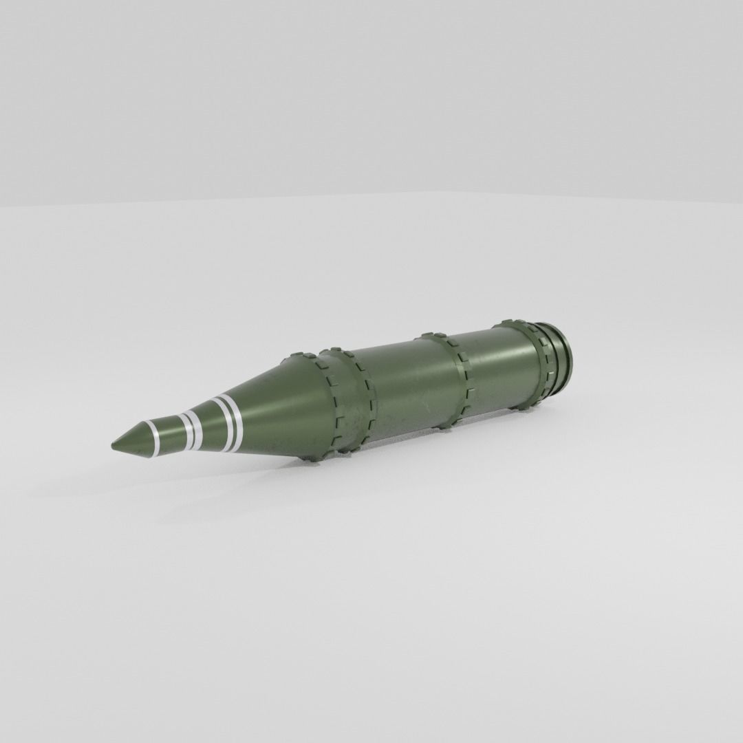 USSR Nuclear Rocket Low-poly 3D model_6