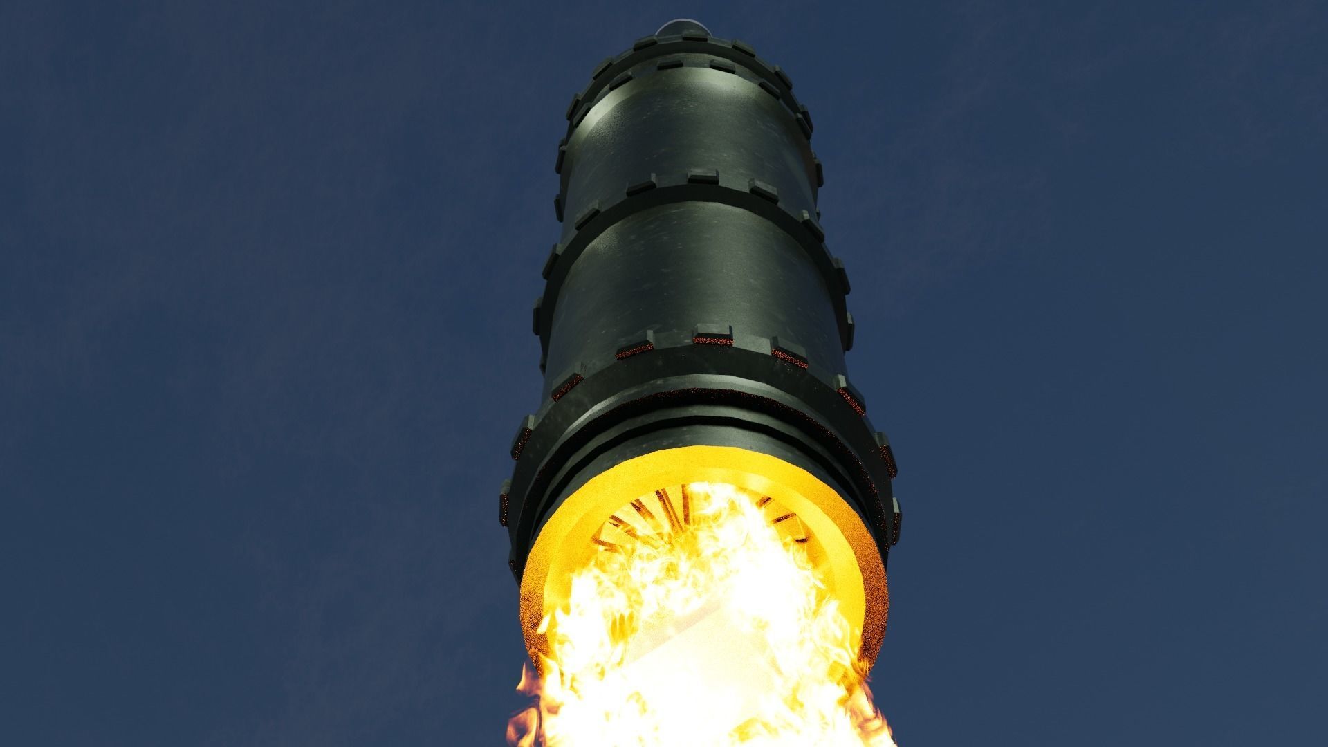 USSR Nuclear Rocket Low-poly 3D model_2