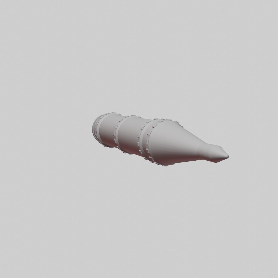 USSR Nuclear Rocket Low-poly 3D model_8