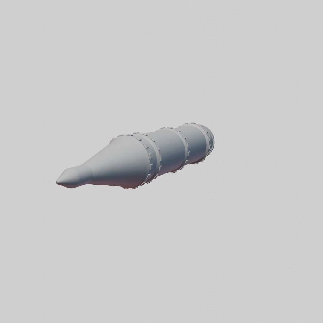 USSR Nuclear Rocket Low-poly 3D model_10