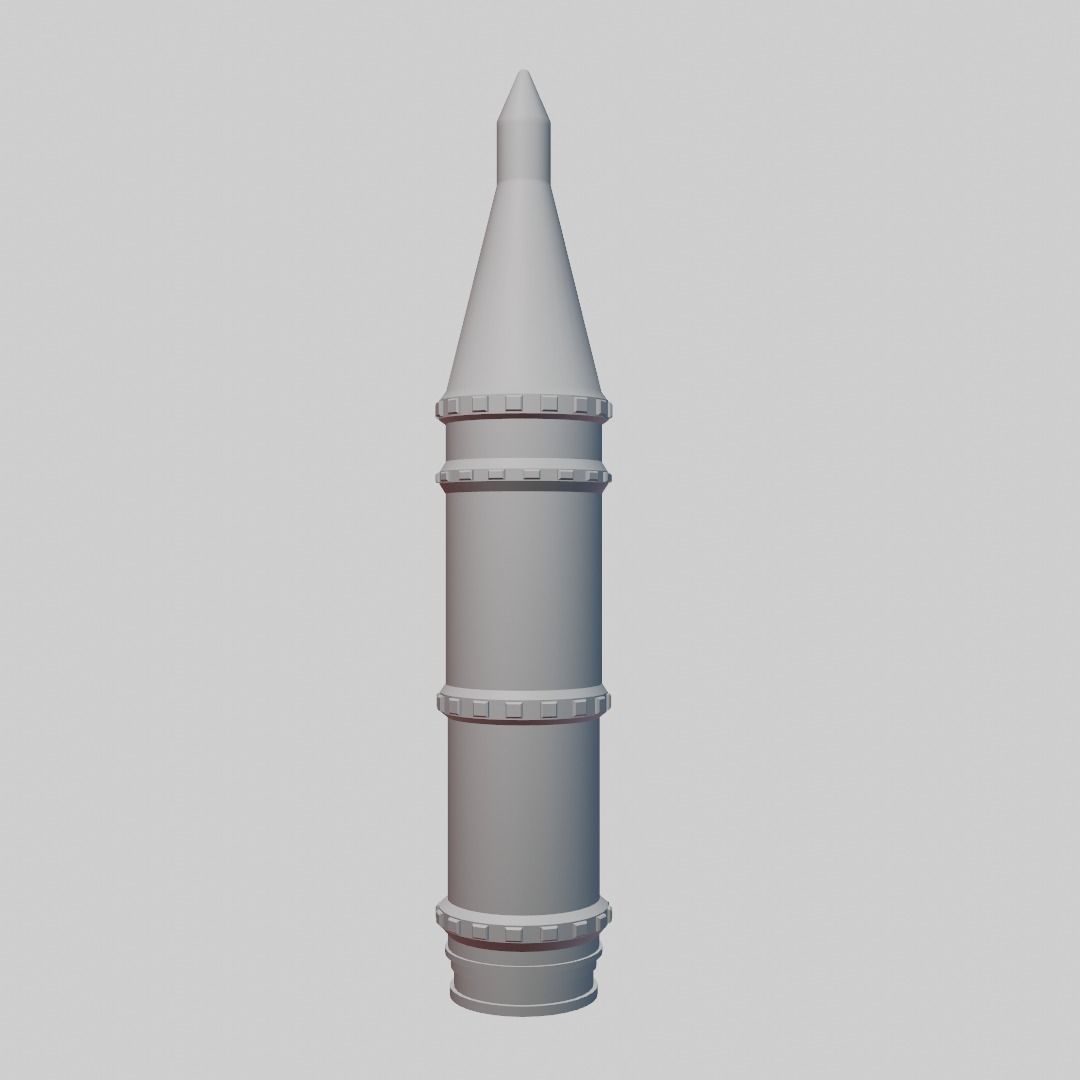 USSR Nuclear Rocket Low-poly 3D model_9
