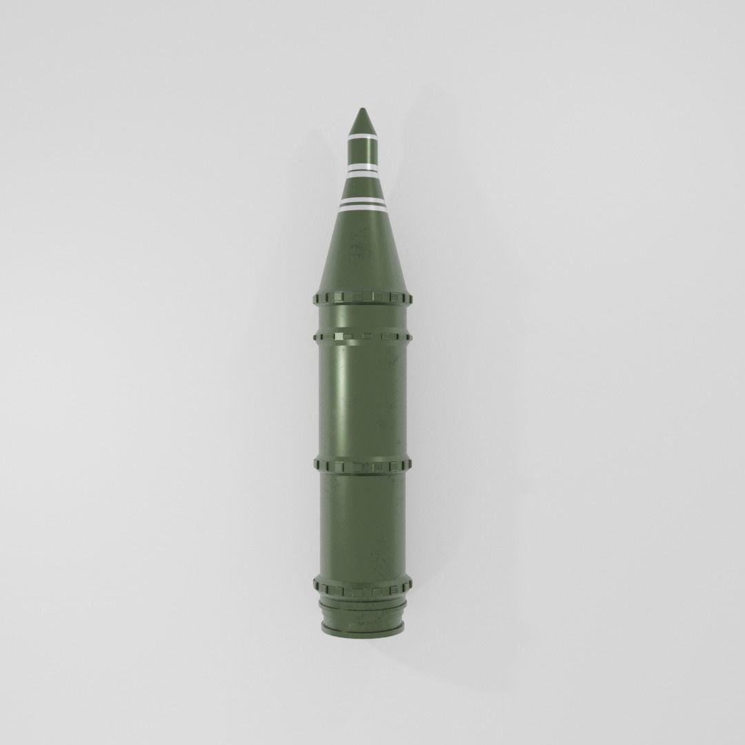 USSR Nuclear Rocket Low-poly 3D model_3