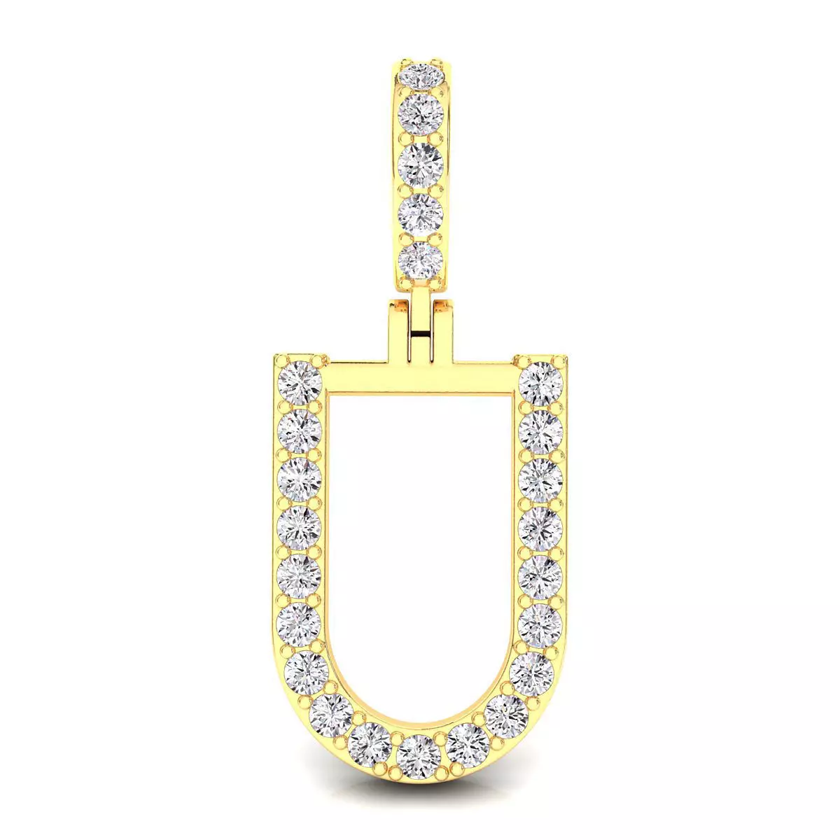 Alphabet U-letter single row pendant 3D print model