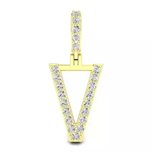 Alphabet V-letter single row pendant