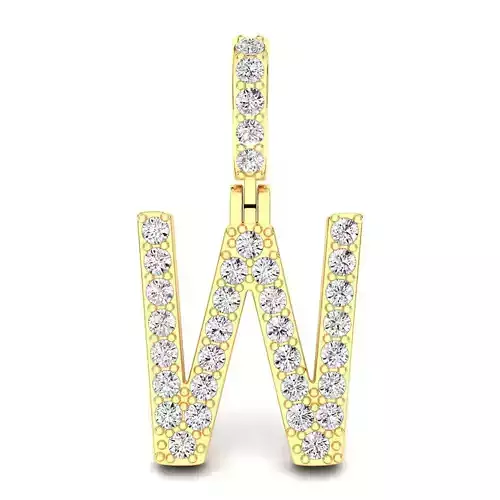 Alphabet W-letter single row pendant