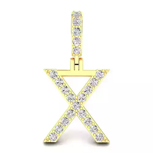 Alphabet X-letter single row pendant