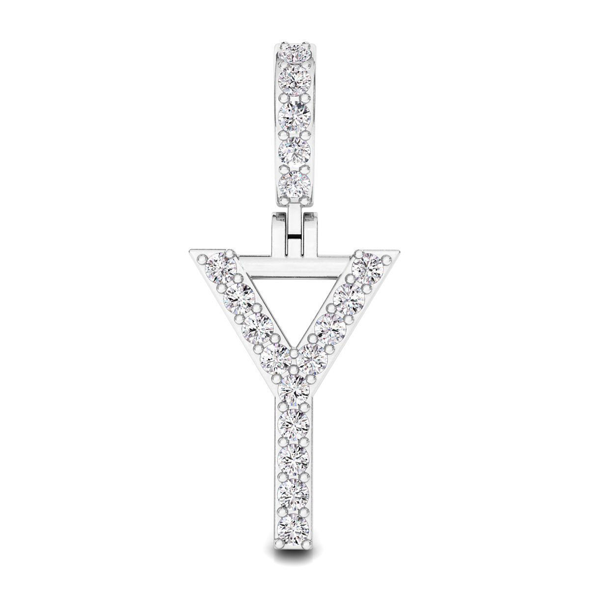 Alphabet Y-letter single row pendant 3D print model_1