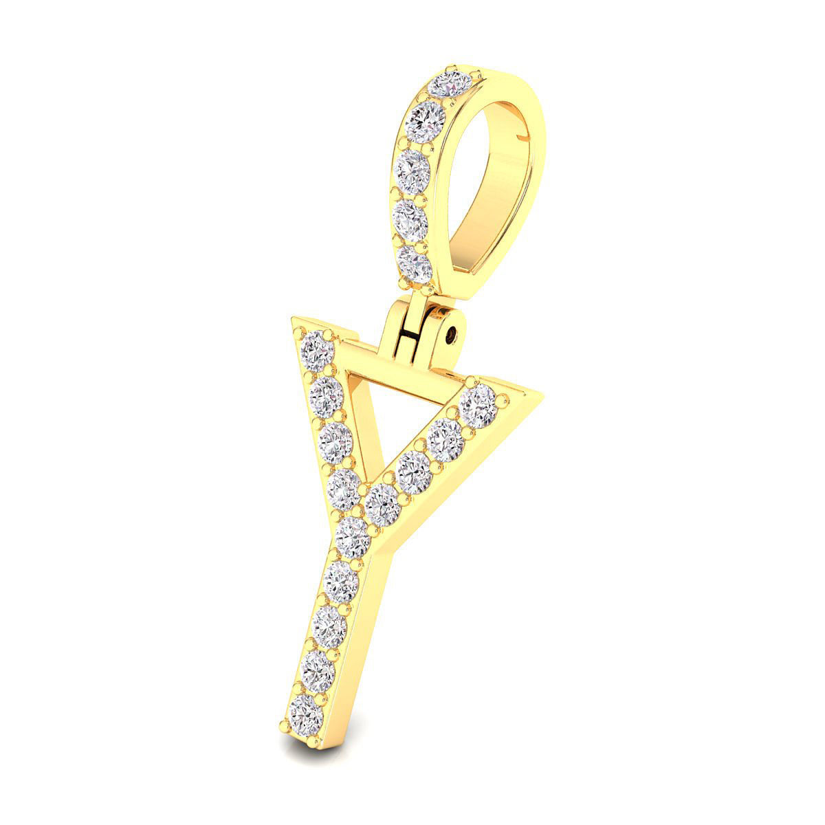 Alphabet Y-letter single row pendant 3D print model_6